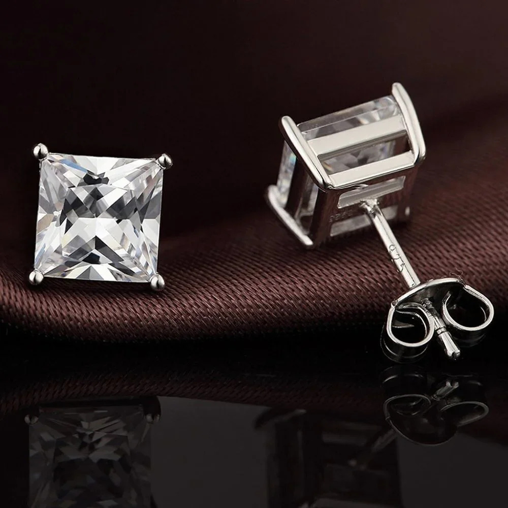 7mm S925 Sterling Silver Cz Stud Earrings For WomenGirl Us19251034 63$